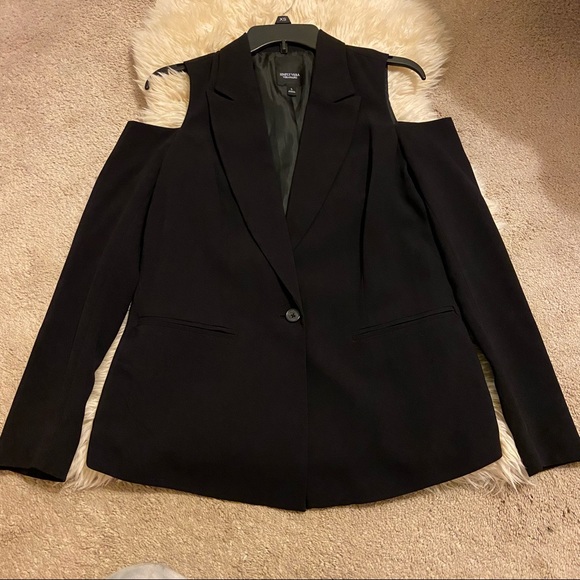 NWT Women's Simply Vera Vera Wang Cold-Shoulder Blazer - Picture 3 of 10